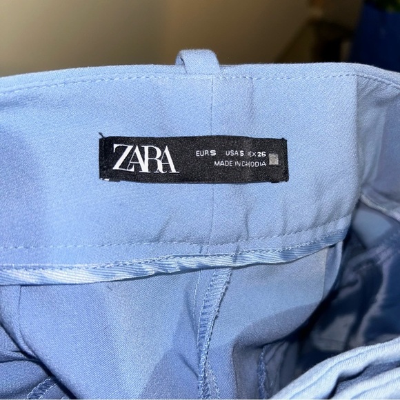 Zara - Light Blue High-Waisted Belted Trousers - Picture 4 of 5